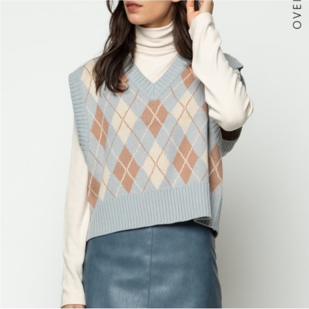 Oak + Fort Argyle Sweater Vest